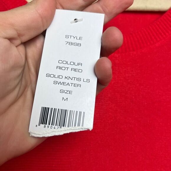 French Connection Red Crew Neck Sweater NWT Sz. M - Picture 3 of 6